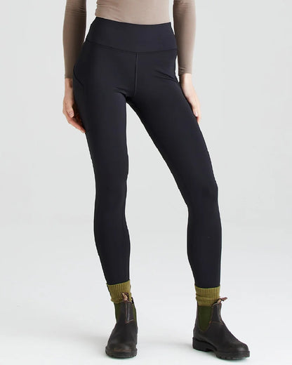 Black coloured Ridgeline Infinity Pro Leggings on grey background 