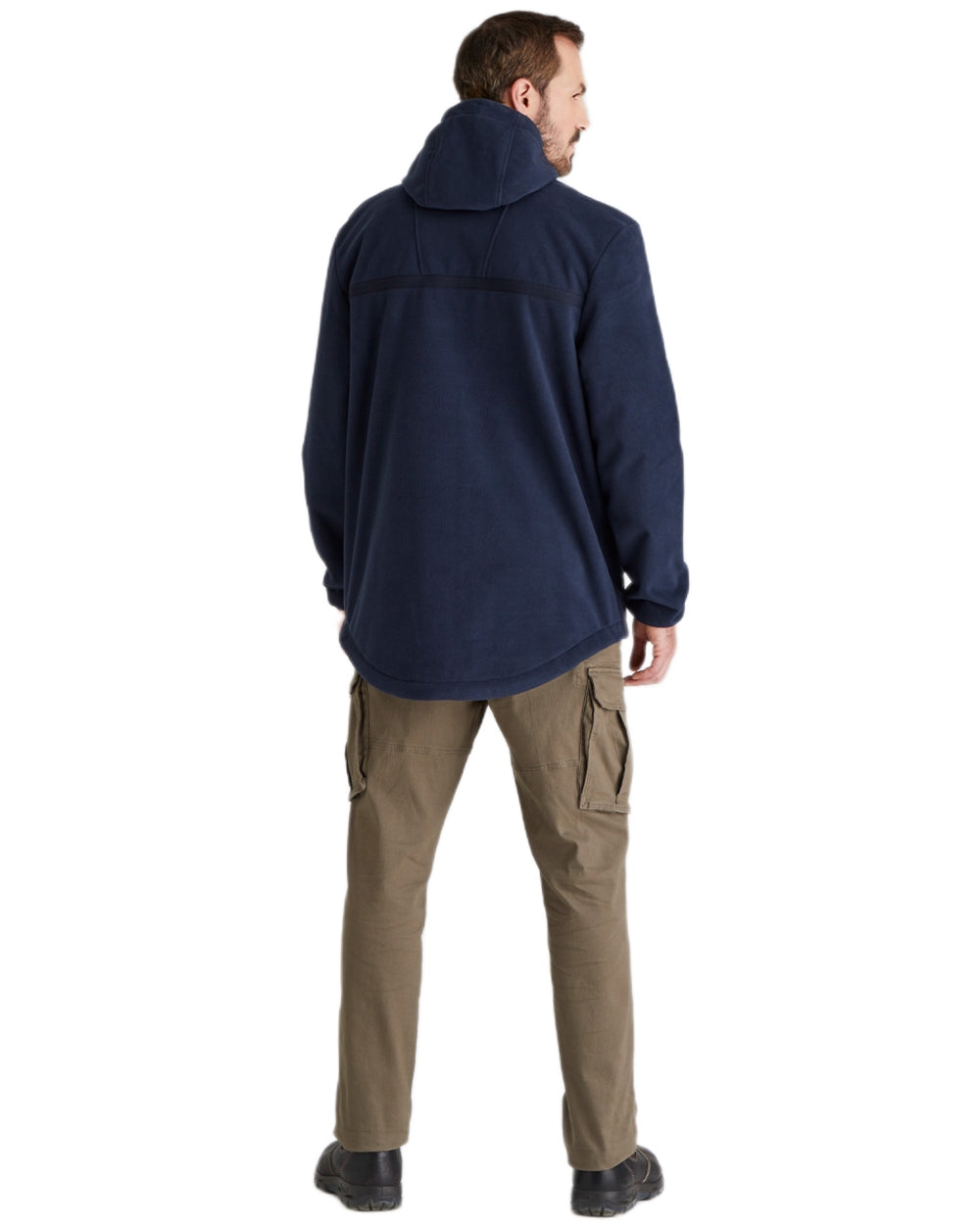 Navy Coloured Ridgeline Kodiak Fleece Smock on white background 
