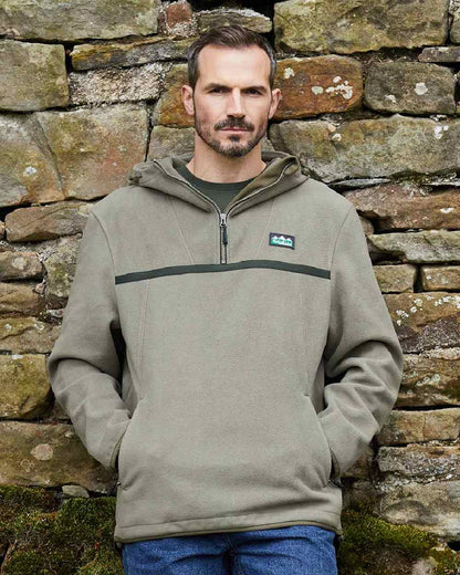 Smokey Olive Coloured Ridgeline Kodiak Fleece Smock on white background 