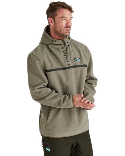Smokey Olive Coloured Ridgeline Kodiak Fleece Smock on white background 