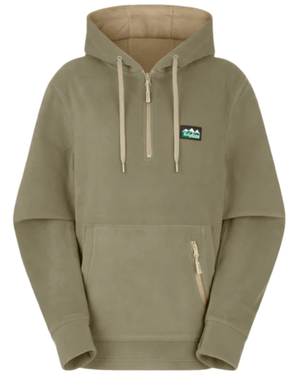 Khaki Green Coloured Ridgeline Ladies Ballistic Hoodie on white background 