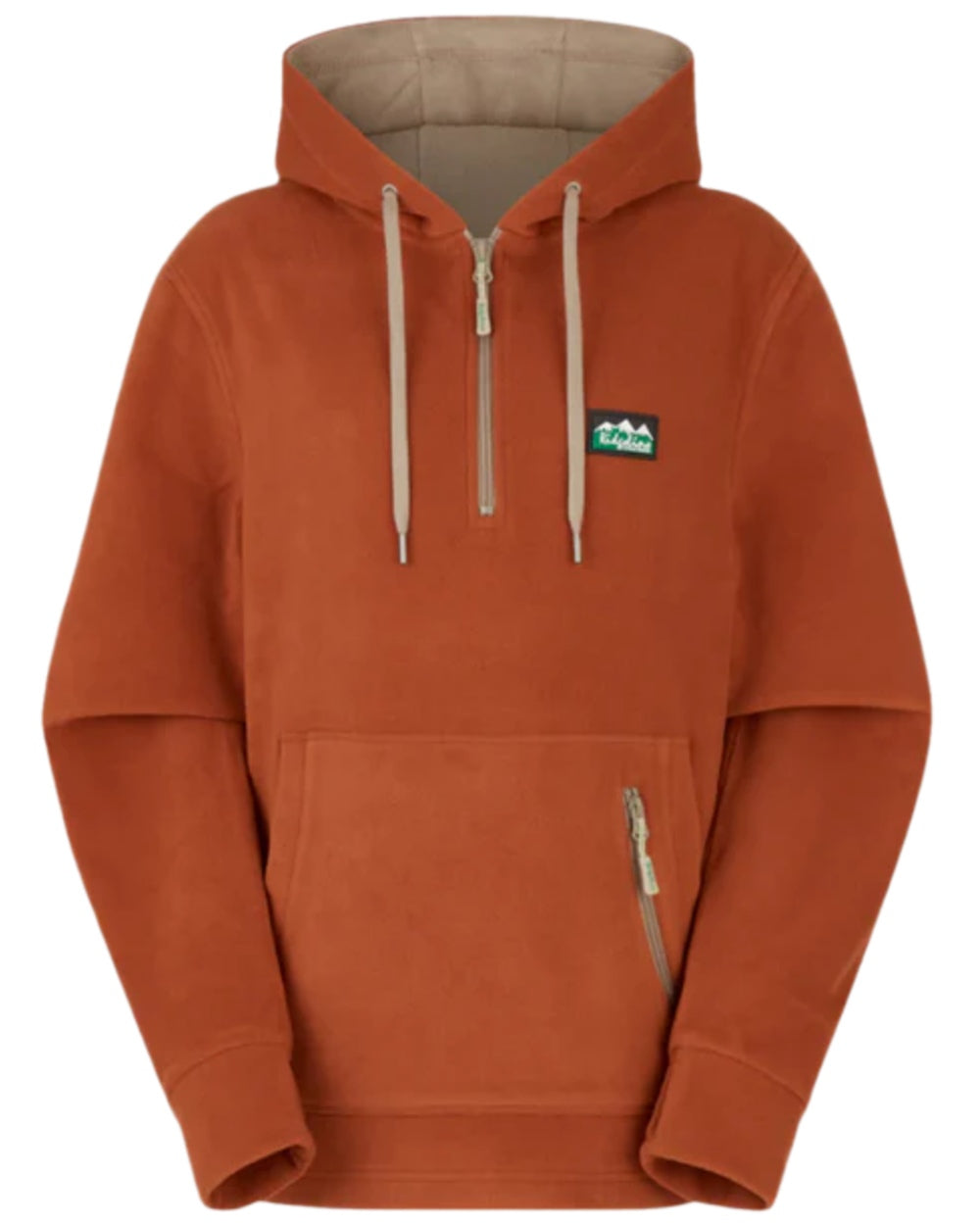 Russet Coloured Ridgeline Ladies Ballistic Hoodie on white background 