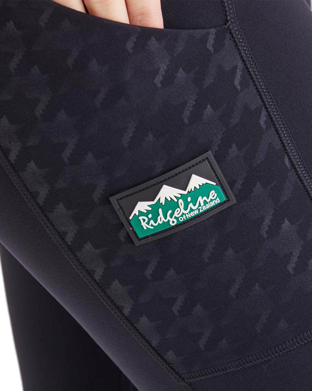 Black Print Coloured Ridgeline Ladies Infinity Leggings on white background 