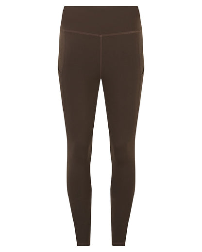 Deep Bark coloured Ridgeline Ladies Infinity Leggings on white background 