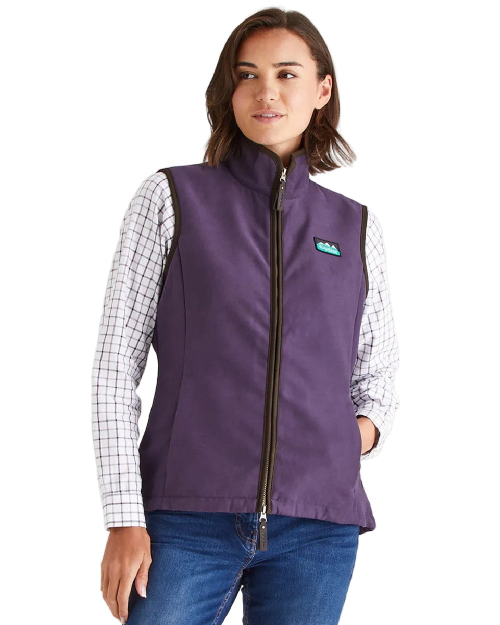 Nightshade Coloured Ridgeline Ladies Monarch Gilet on white background 