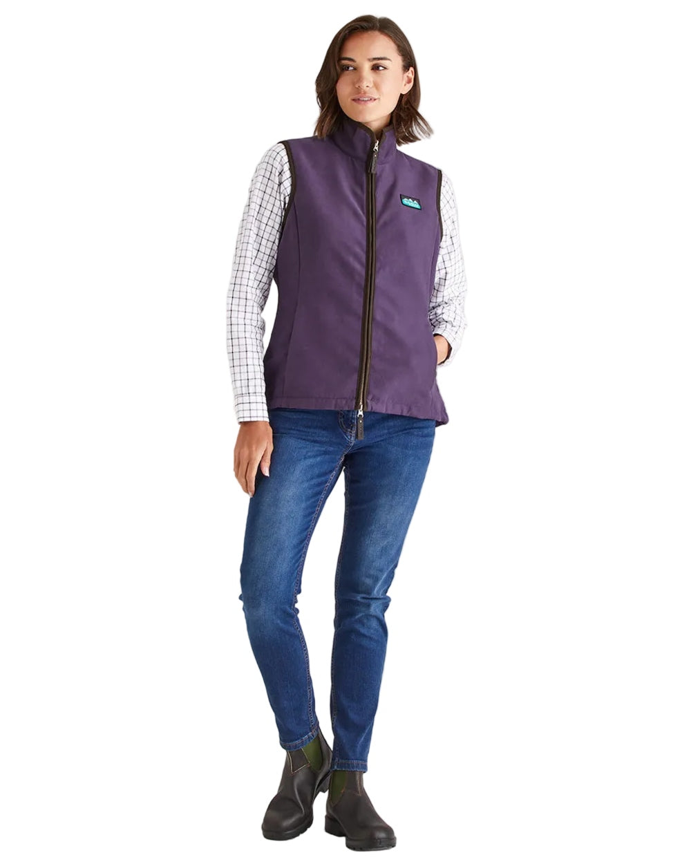 Nightshade Coloured Ridgeline Ladies Monarch Gilet on white background 