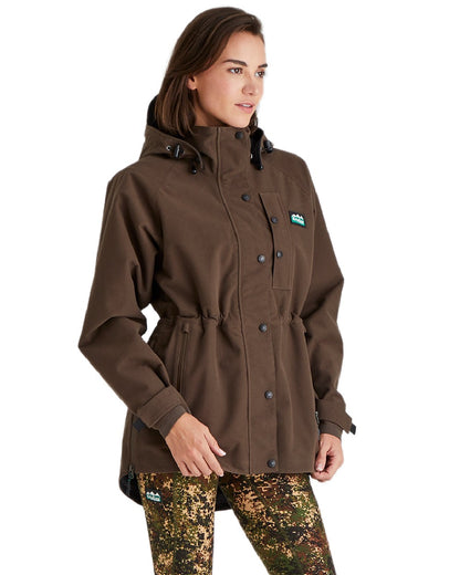 Bark Coloured Ridgeline Ladies Monsoon Classic Jacket on white background 