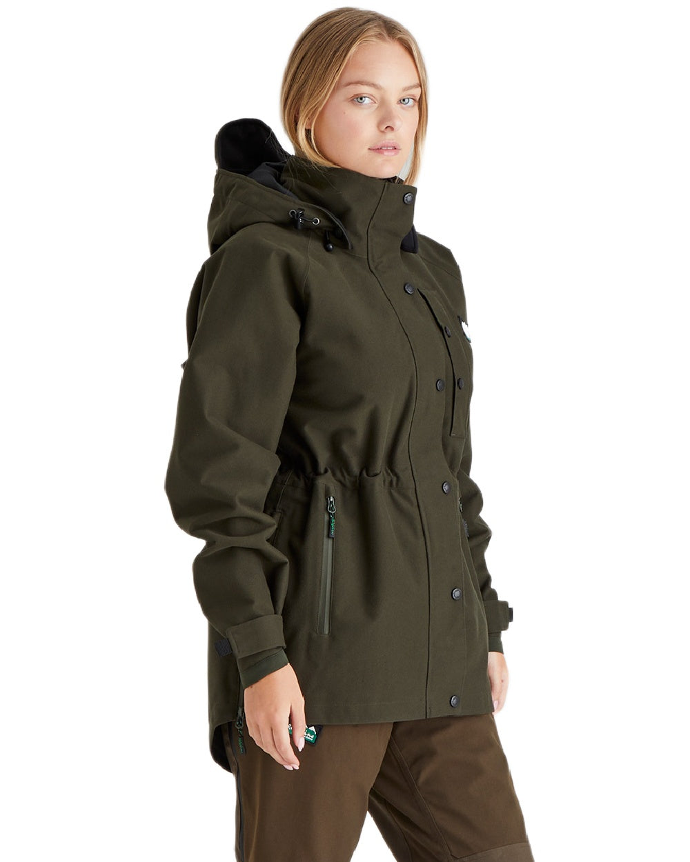 Deep Forest Coloured Ridgeline Ladies Monsoon Classic Jacket on white background 