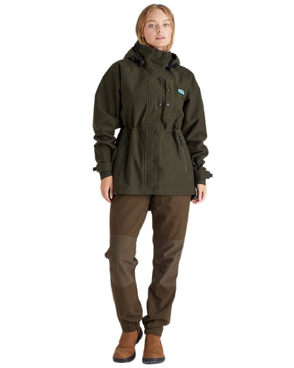 Deep Forest Coloured Ridgeline Ladies Monsoon Classic Jacket on white background 
