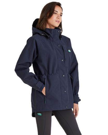 Navy Coloured Ridgeline Ladies Monsoon Classic Jacket on white background 