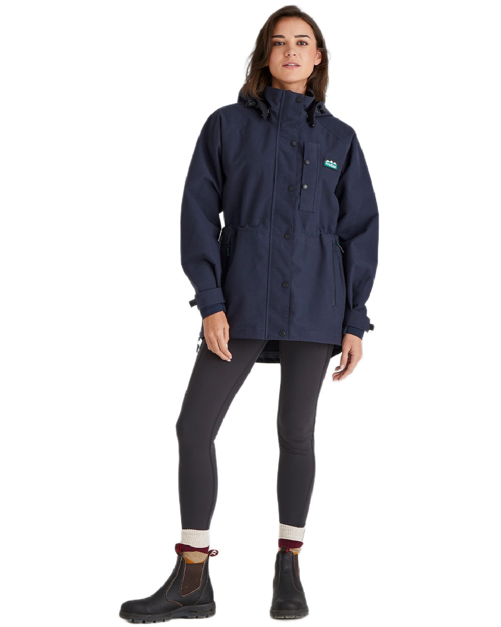Navy Coloured Ridgeline Ladies Monsoon Classic Jacket on white background 