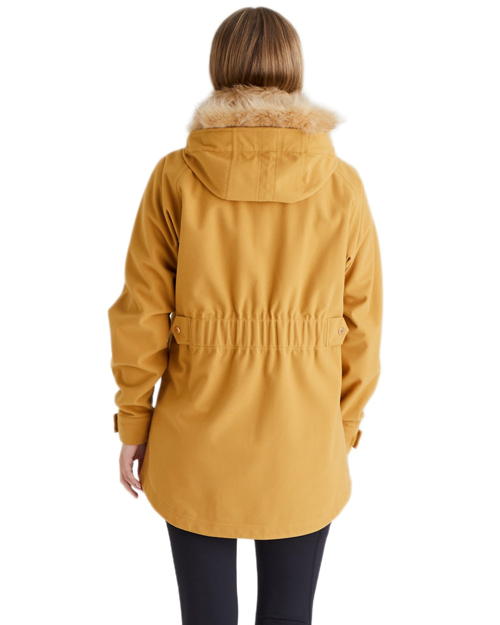 Ochre Coloured Ridgeline Ladies Monsoon Nordic Jacket on white background 
