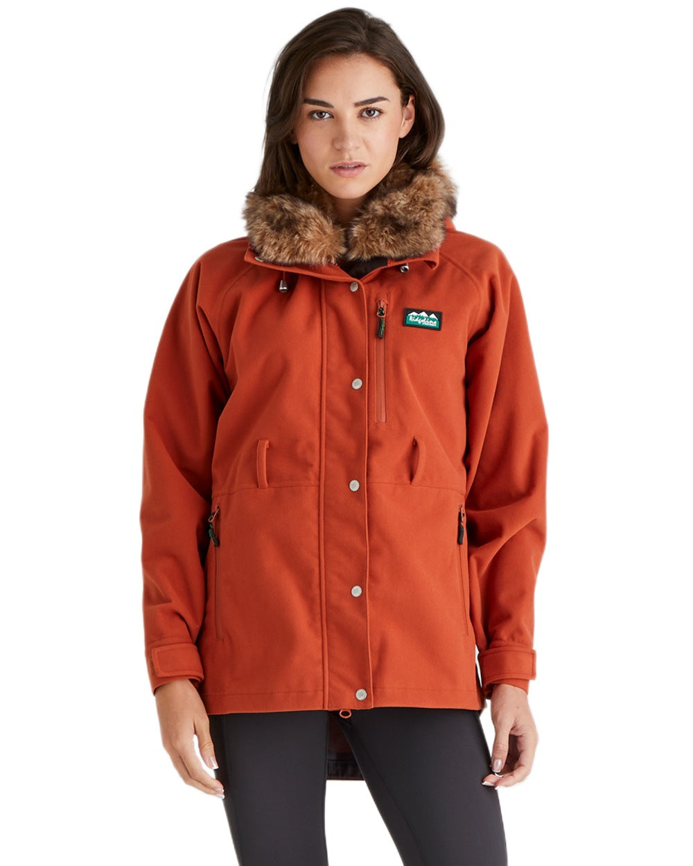 Russet Coloured Ridgeline Ladies Monsoon Nordic Jacket on white background 