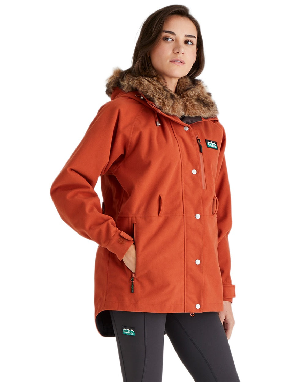 Russet Coloured Ridgeline Ladies Monsoon Nordic Jacket on white background 