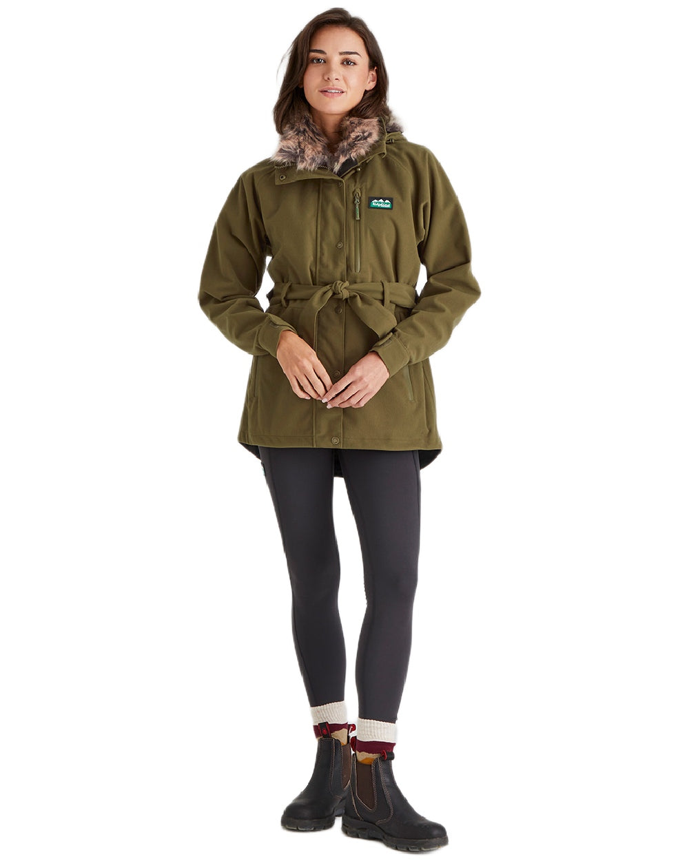 Teak Coloured Ridgeline Ladies Monsoon Nordic Jacket on white background 