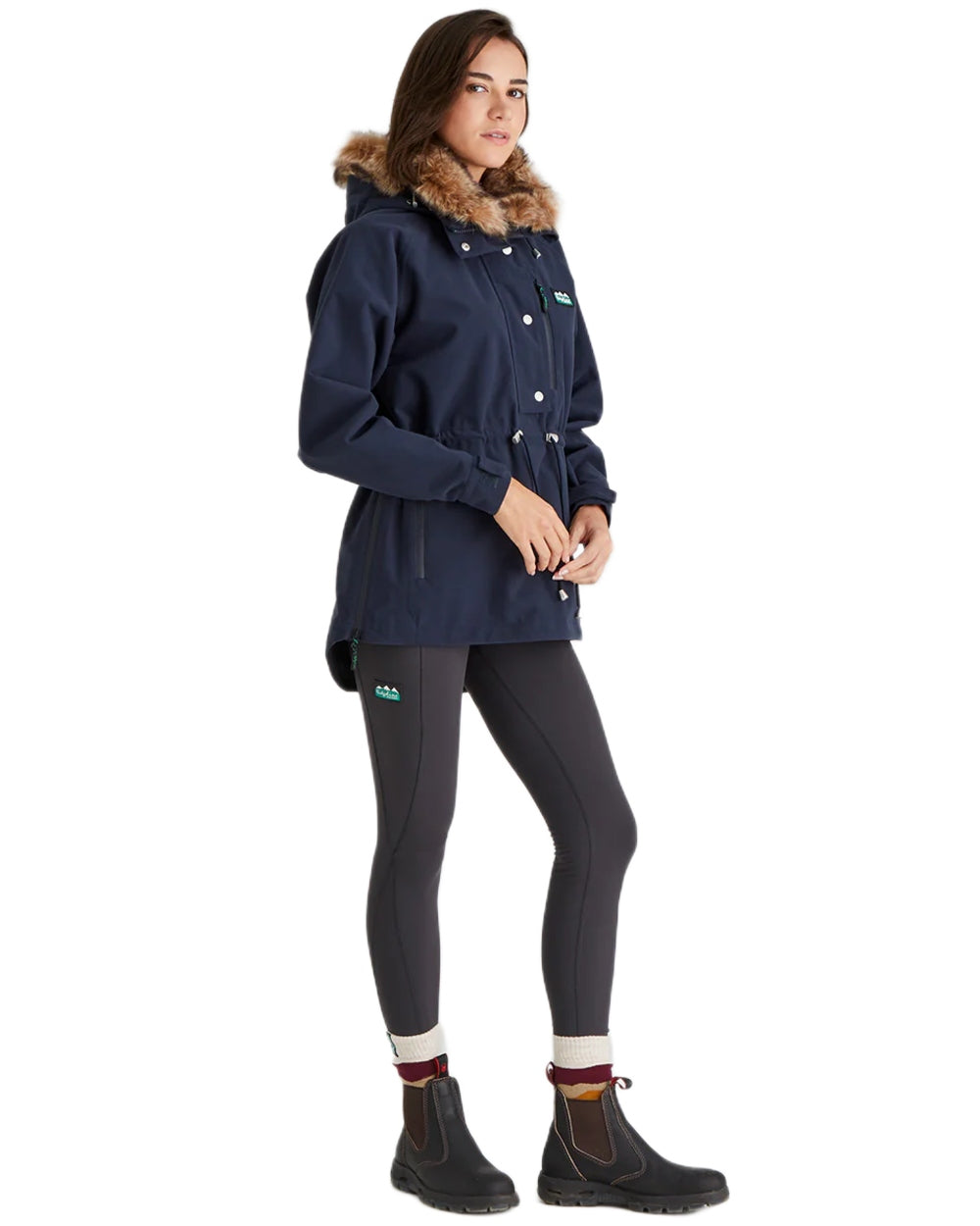 Navy Coloured Ridgeline Ladies Monsoon Nordic Smock on white background 