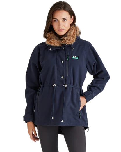 Navy Coloured Ridgeline Ladies Monsoon Nordic Smock on white background 