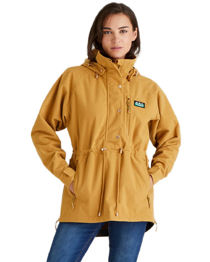 Ochre Coloured Ridgeline Ladies Monsoon Nordic Smock on white background 