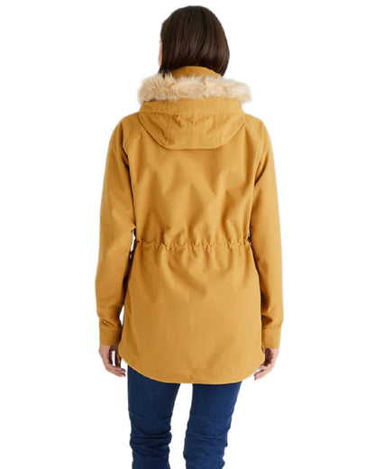 Ochre Coloured Ridgeline Ladies Monsoon Nordic Smock on white background 