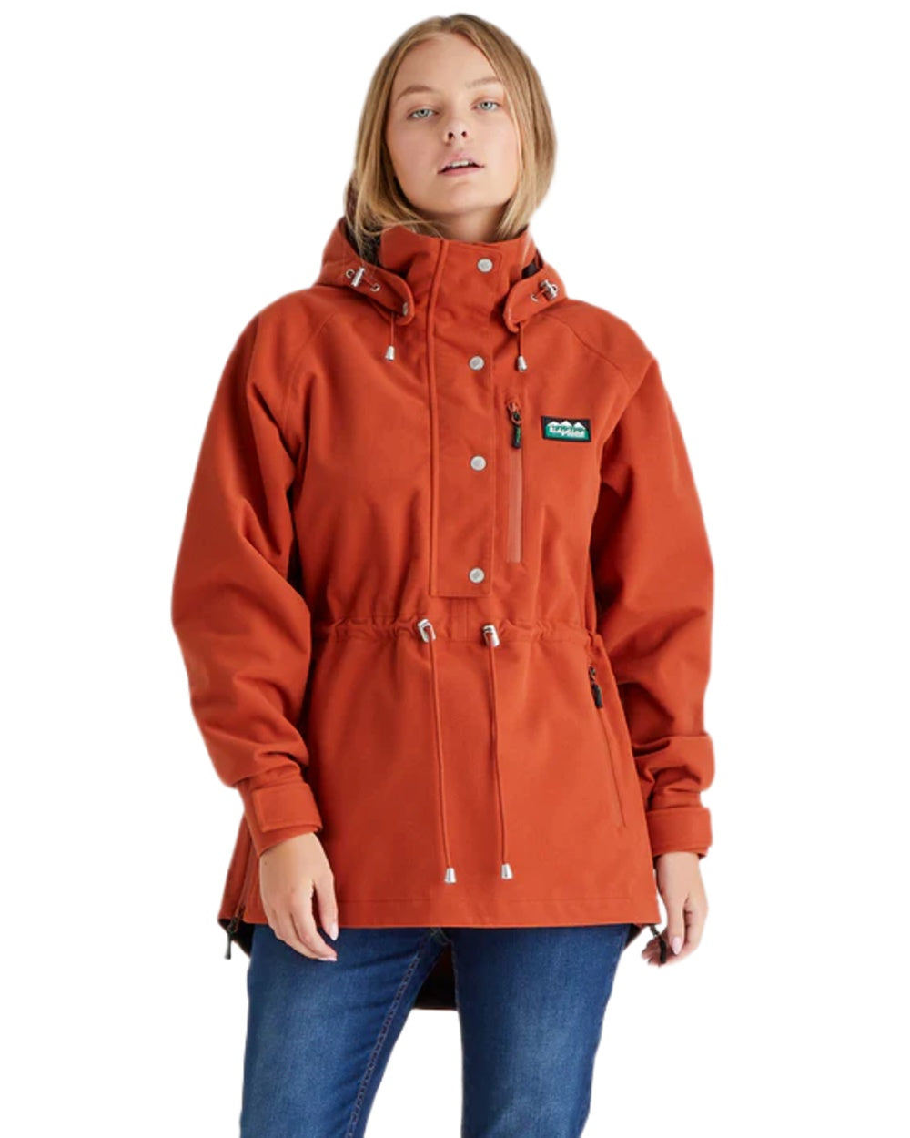 Russet Coloured Ridgeline Ladies Monsoon Nordic Smock on white background 