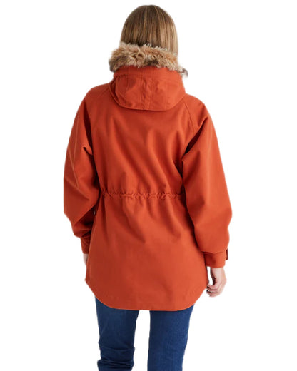 Russet Coloured Ridgeline Ladies Monsoon Nordic Smock on white background 