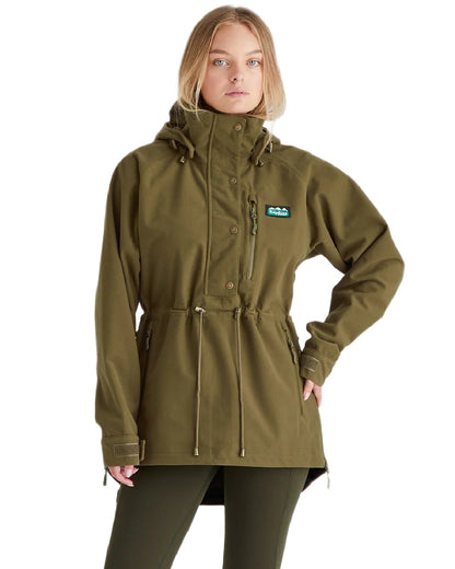 Teak Coloured Ridgeline Ladies Monsoon Nordic Smock on white background 