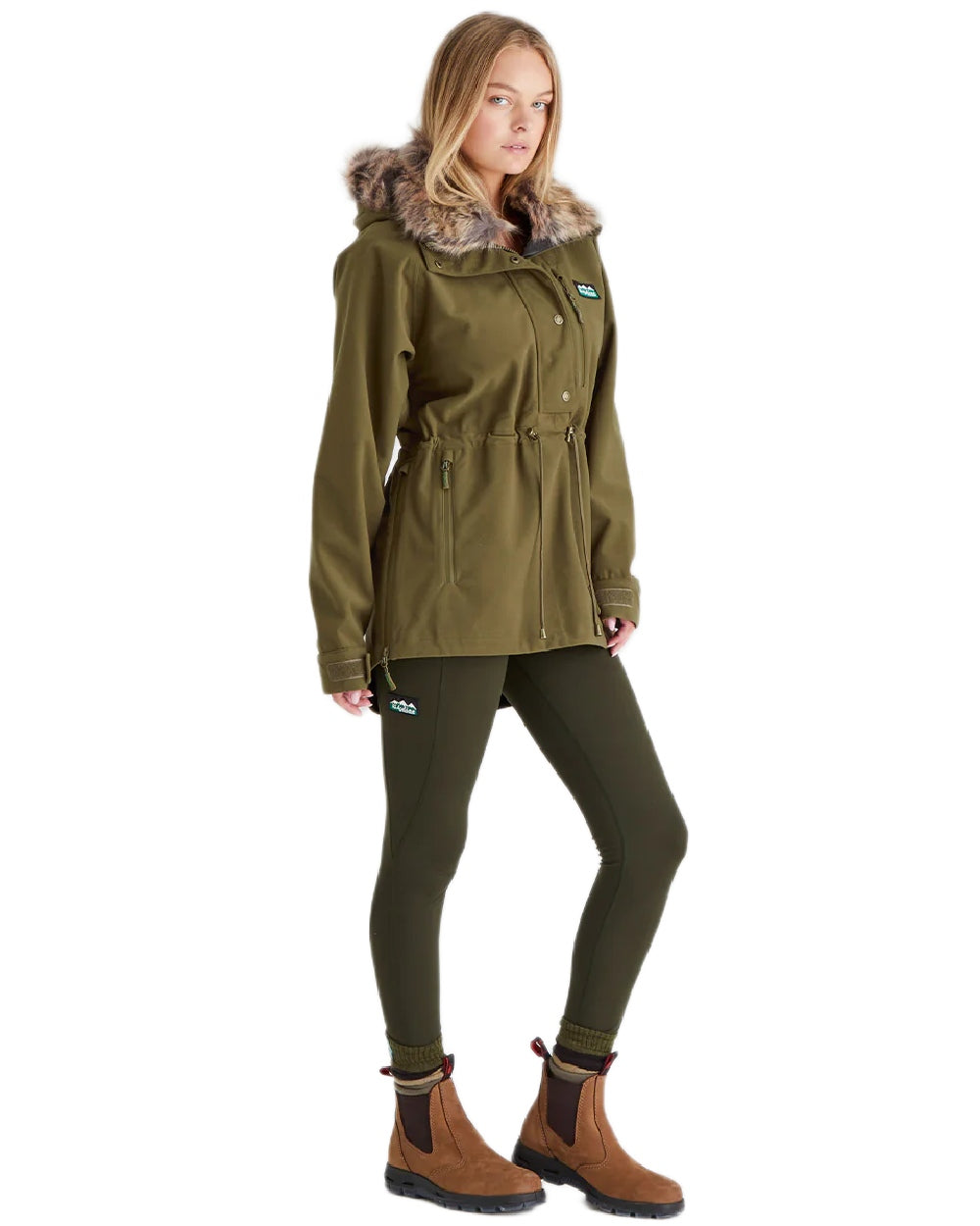 Teak Coloured Ridgeline Ladies Monsoon Nordic Smock on white background 