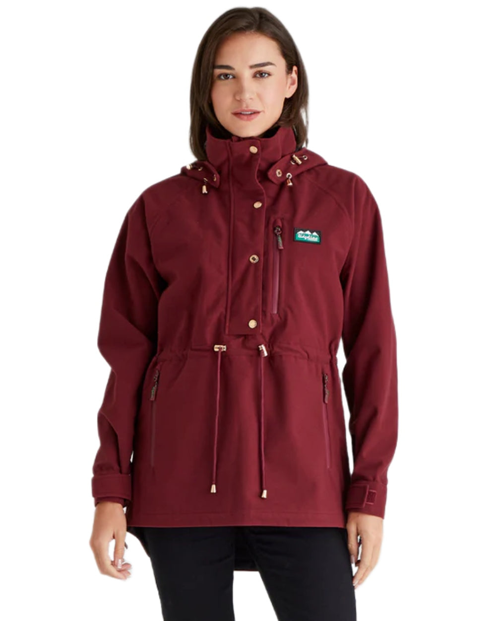 Winter Berry Coloured Ridgeline Ladies Monsoon Nordic Smock on white background 