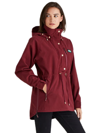 Winter Berry Coloured Ridgeline Ladies Monsoon Nordic Smock on white background 