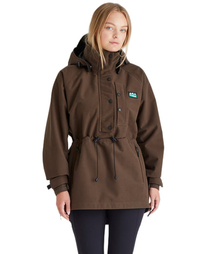 Bark Coloured Ridgeline Ladies Monsoon Waterproof Smock on white background 