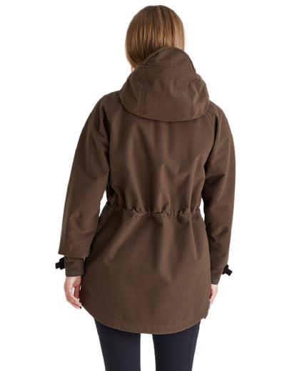Bark Coloured Ridgeline Ladies Monsoon Waterproof Smock on white background 