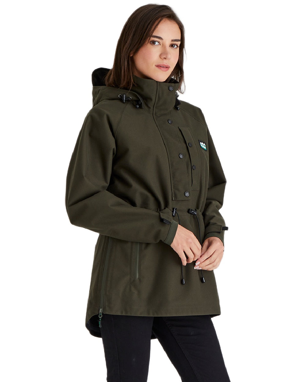 Deep Forest Coloured Ridgeline Ladies Monsoon Waterproof Smock on white background 