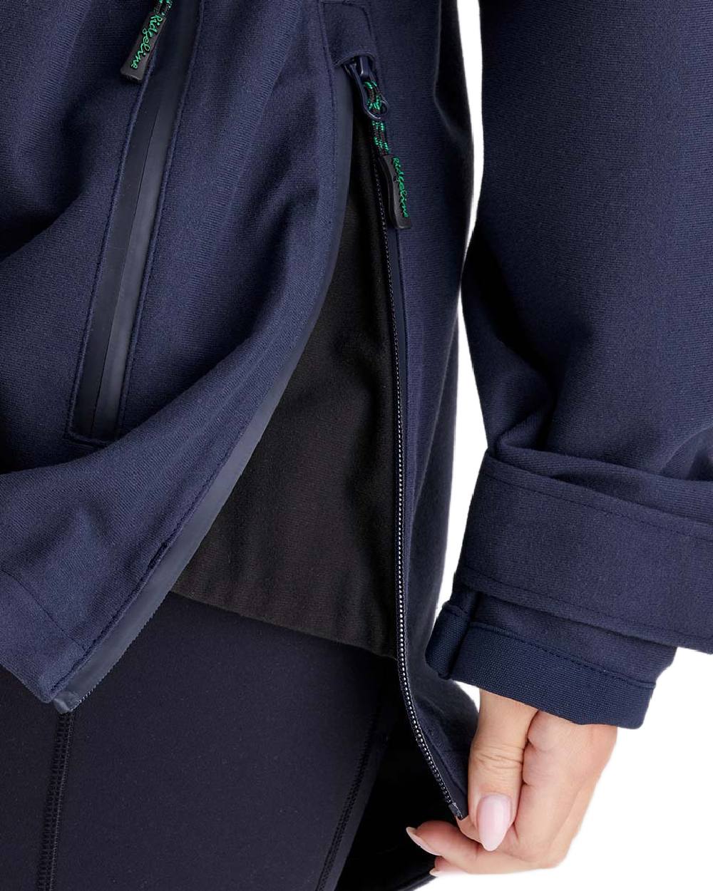 Navy Coloured Ridgeline Ladies Monsoon Waterproof Smock on white background 