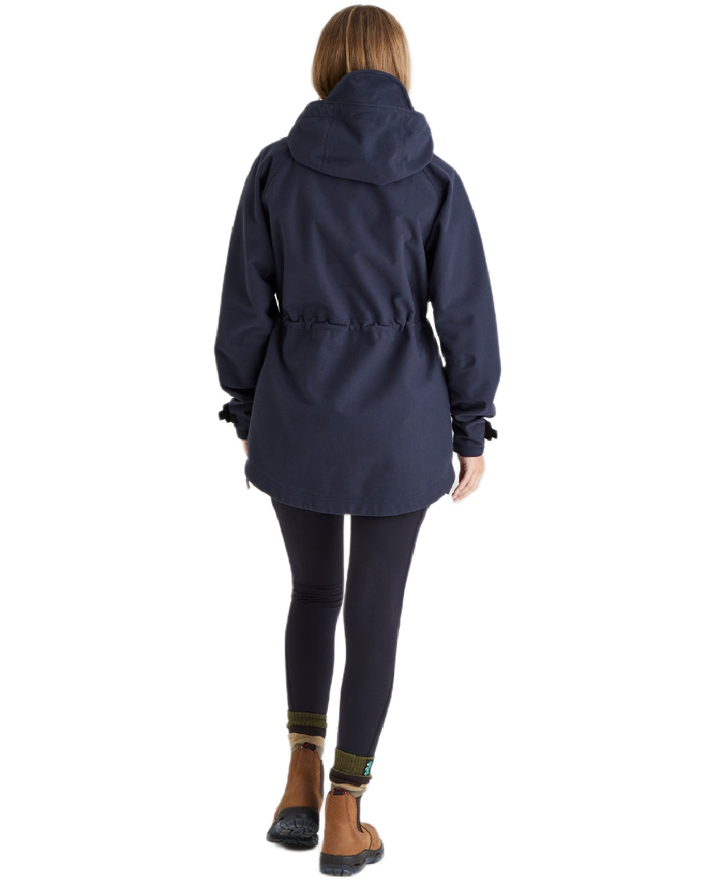 Navy Coloured Ridgeline Ladies Monsoon Waterproof Smock on white background 