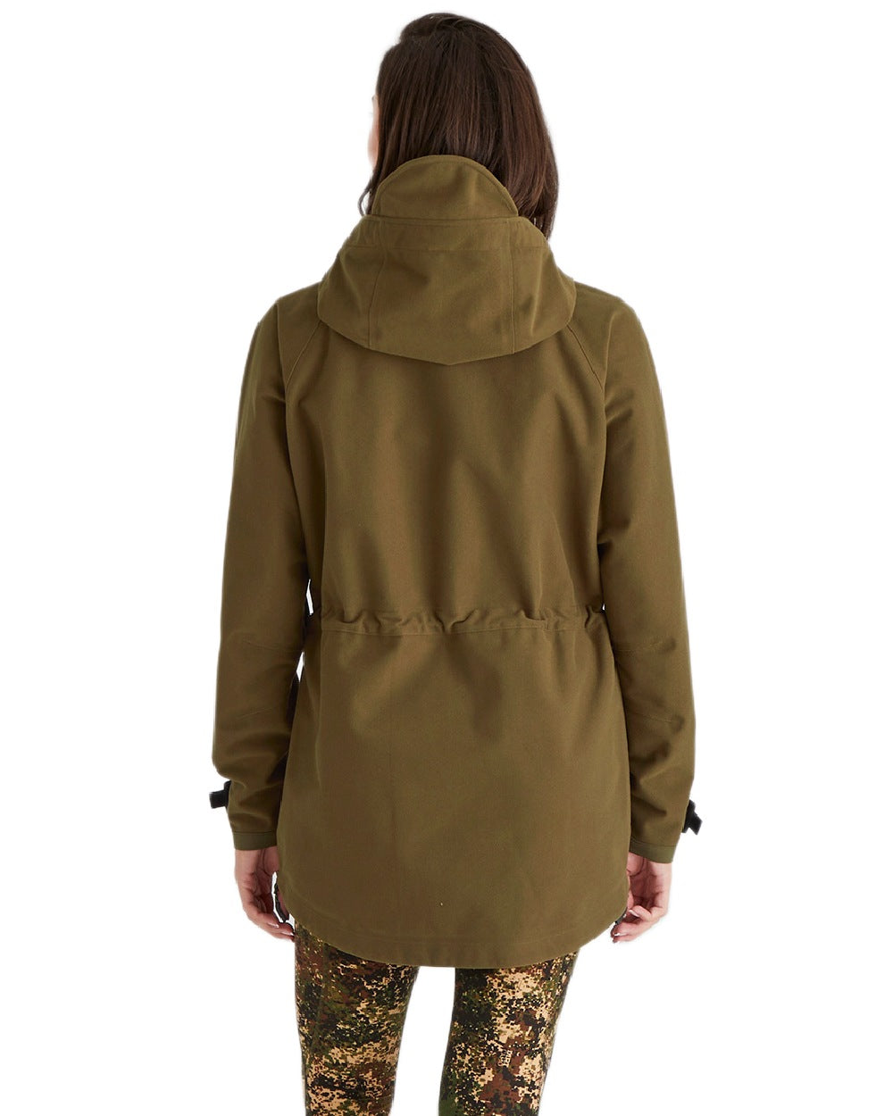 Teak Coloured Ridgeline Ladies Monsoon Waterproof Smock on white background 