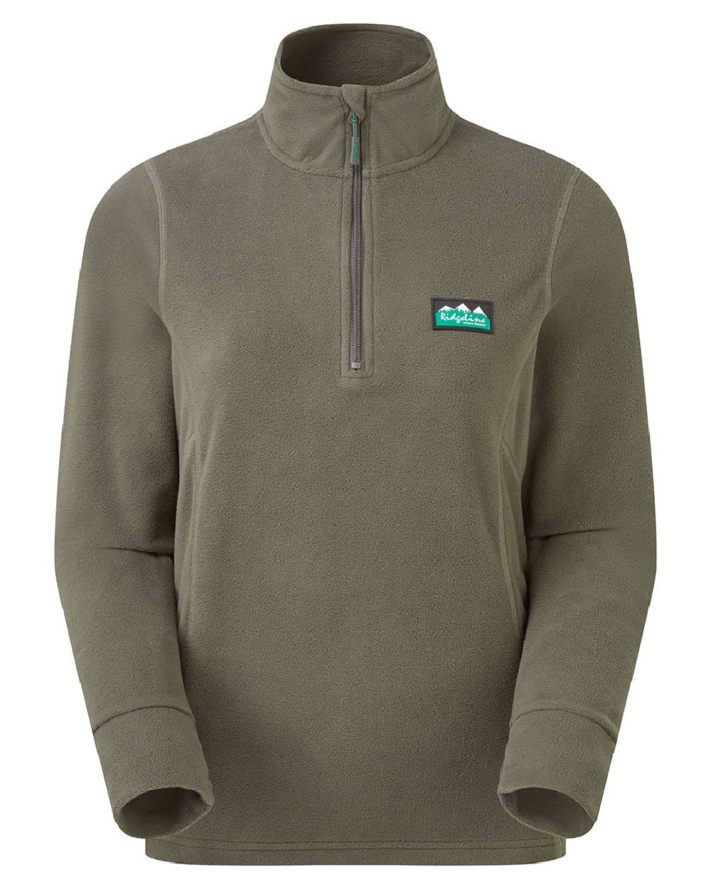Moss coloured Ridgeline Ladies Narvik Fleece on white background 
