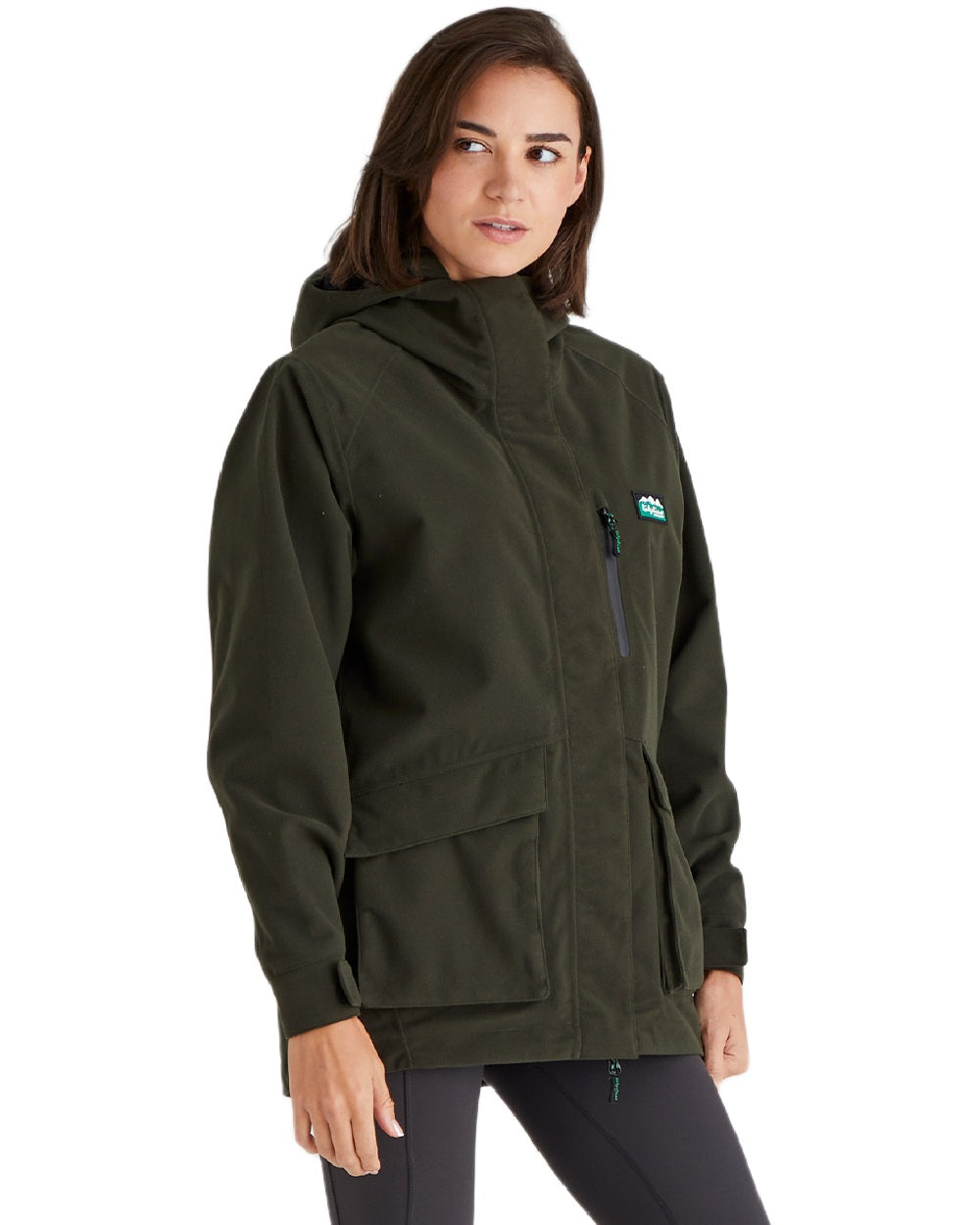 Deep Forest Coloured Ridgeline Ladies Rhea Jacket on white background 