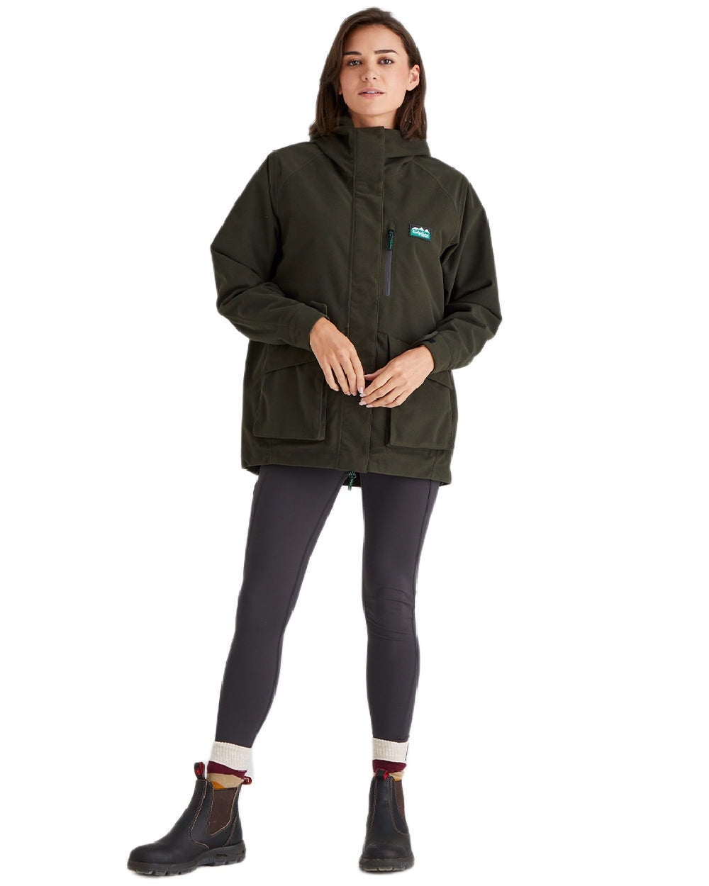 Deep Forest Coloured Ridgeline Ladies Rhea Jacket on white background 