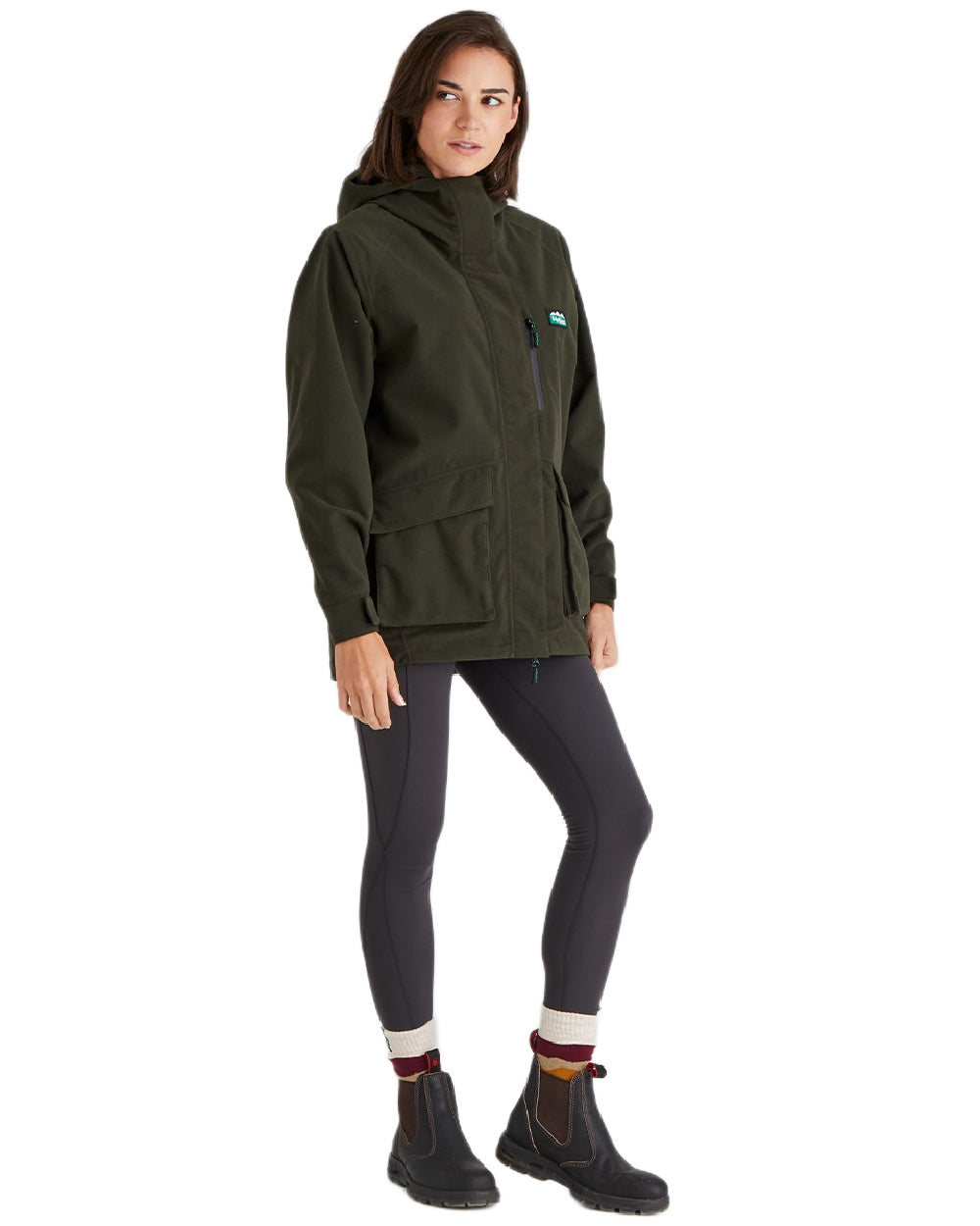 Deep Forest Coloured Ridgeline Ladies Rhea Jacket on white background 