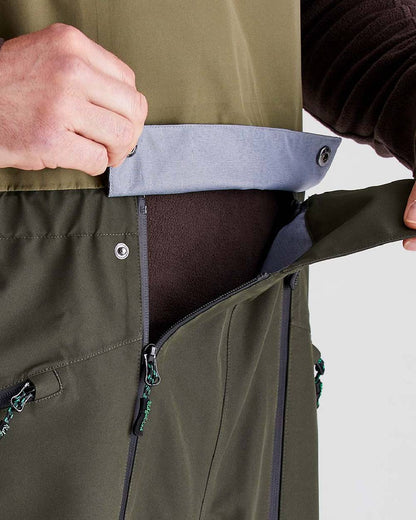 Deep Forest coloured Ridgeline Mens Agri Pro Bib &amp; Brace on grey background 