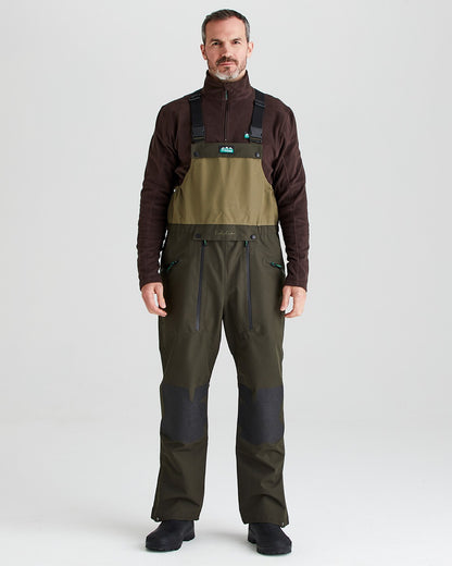 Deep Forest coloured Ridgeline Mens Agri Pro Bib &amp; Brace on grey background 