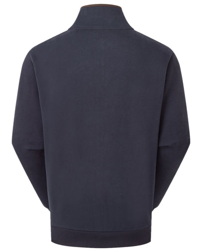 Navy Coloured Ridgeline Mens Brancaster Quarter Zip Top on white background 