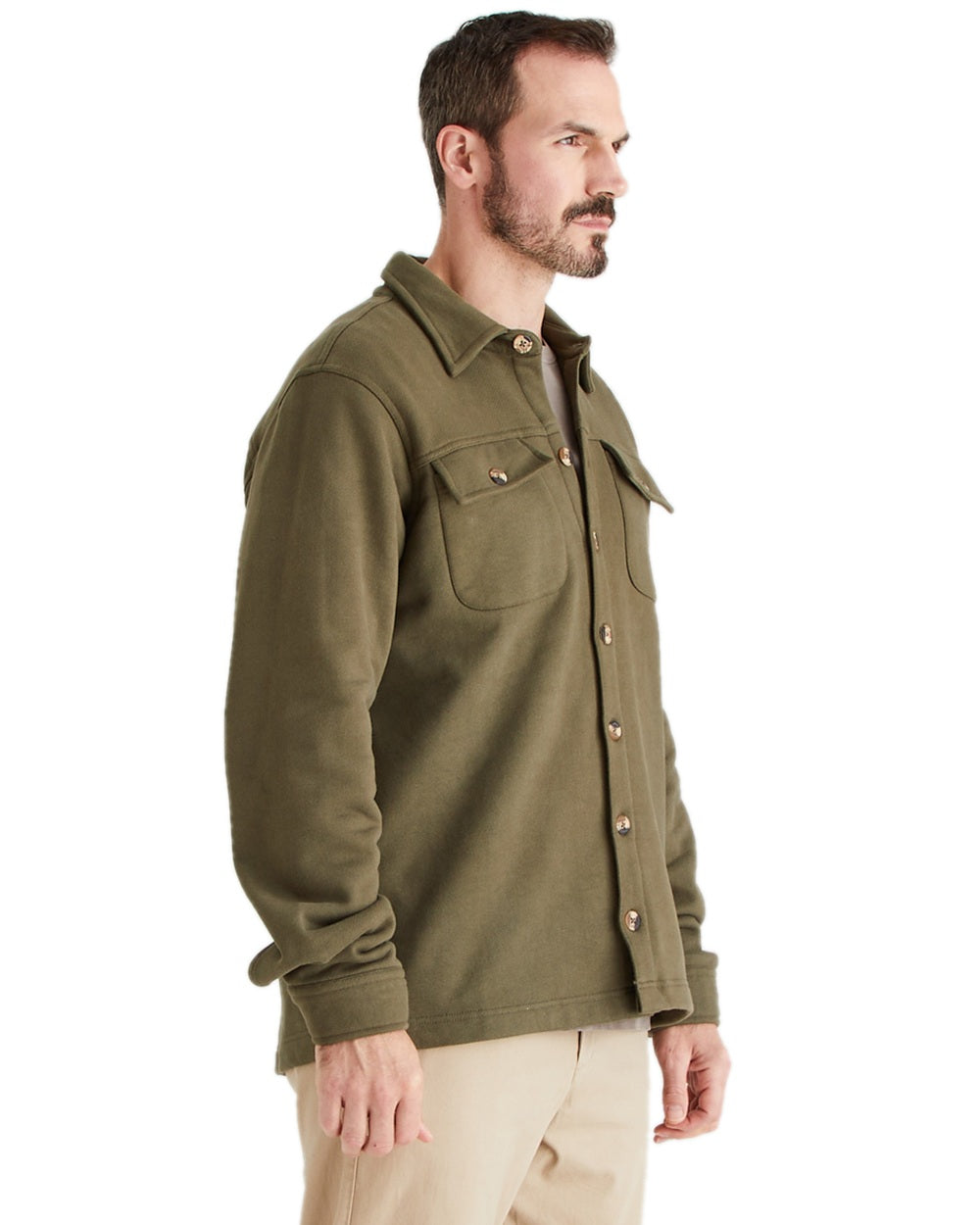 Ivy Green Coloured Ridgeline Mens Burnham Work Shirt on white background 