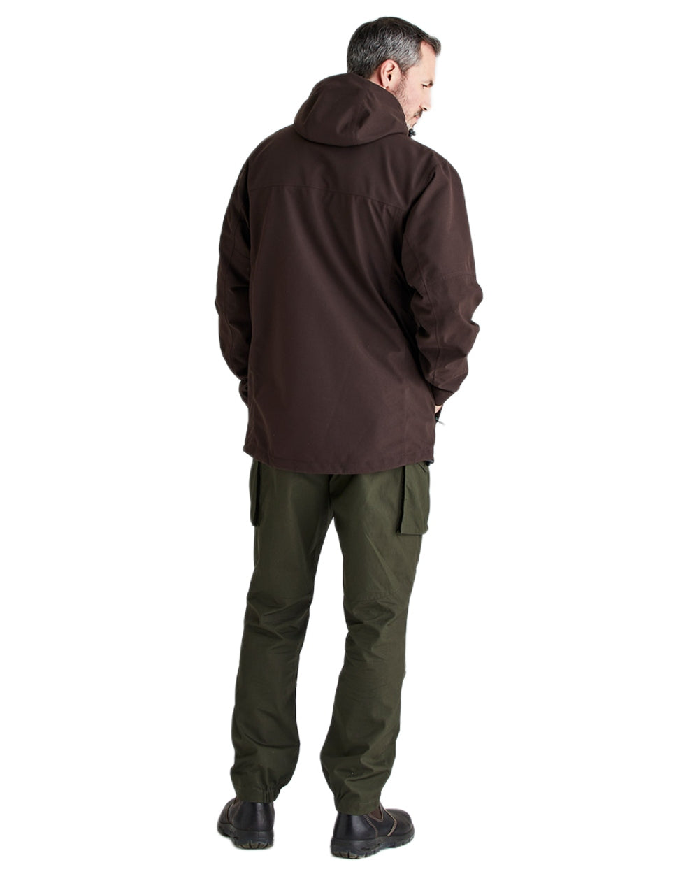 Deep Bark Coloured Ridgeline Mens Cambrian Smock on white background 