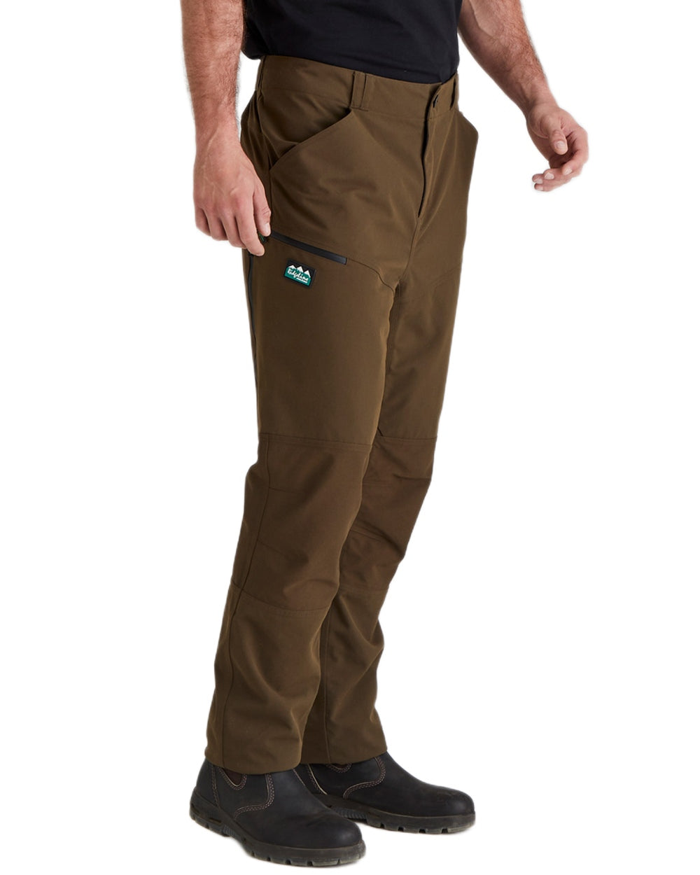 Bark coloured Ridgeline Mens Cambrian Trousers on white background 