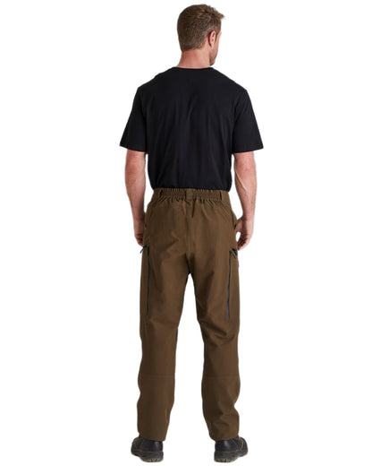 Bark coloured Ridgeline Mens Cambrian Trousers on white background 