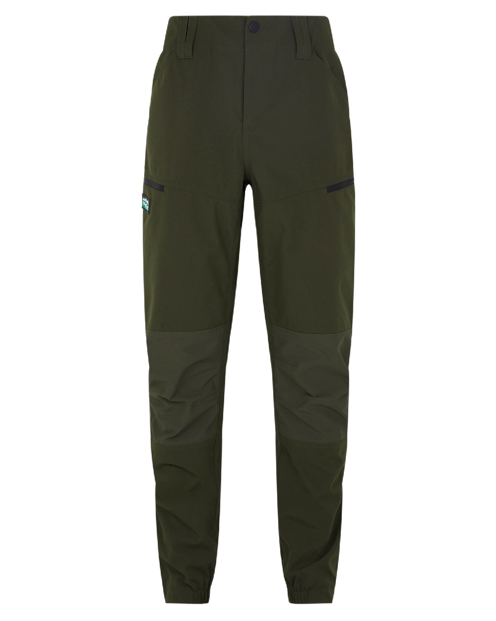 Deep Forest coloured Ridgeline Mens Cambrian Trousers on white background 