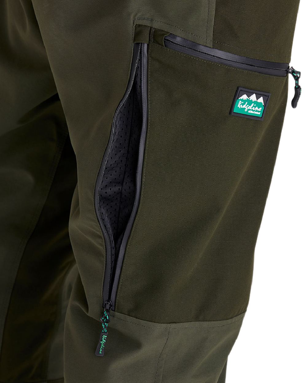 Deep Forest coloured Ridgeline Mens Cambrian Trousers on white background 