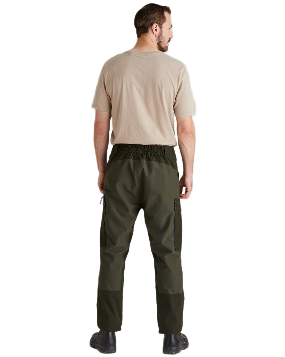 Deep Forest coloured Ridgeline Mens Cambrian Trousers on white background 