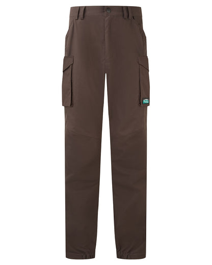 Deep Bark coloured Ridgeline Mens Grafter Trousers on white background 
